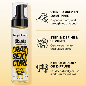 Mousse Fixante au Miel Bio pour Boucles Définies, Tenue Forte, Anti-Frisottis, Lisse et Brillante, Sans Alcool, Sans Cruauté Animale - Product Image 3