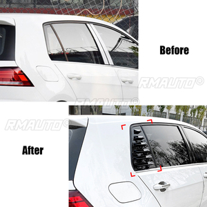 A Pair for Volkswagen GOLF MK6 MK7 MK7.5 MK8 GTI GTD R Car Rear <b>Window</b> Shutter Louver <b>Cover</b> Trim Carbon Fiber Style Glossy Black - Product Image 2
