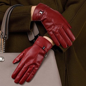 Guanti Invernali in Pelle Caldi Lunghezza <span class=keywords><strong>Opera</strong></span> in Pelle di Pecora Neozelandese di Alta Qualità per Donna Casual Traspiranti con Touchscreen - Product Image 1