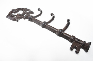 Chaveiro esqueleto gigante em ferro fundido vintage, decoração com 3 ganchos, decoração de parede, porta da frente do banheiro - Product Image 3