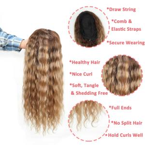 Amygirl Glueless <b>Half</b> <b>Wig</b> Vietnamese Remy Curly <b>Hair</b> Easy Wear Seamless Flip Drawstring 100% <b>Human</b> <b>Hair</b> Customizable Length - Product Image 4