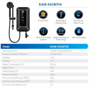 Douche de <span class=keywords><strong>bain</strong></span> à Offres Spéciales directe d'usine Installation <span class=keywords><strong>facile</strong></span> Chauffe-eau électrique instantané sans réservoir mural Produit à la <span class=keywords><strong>maison</strong></span> - Product Image 2