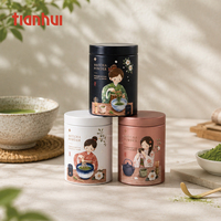 Boîtes à matcha portables Tianhui personnalisables de 20g et 30g, mini boîtes à thé rondes en métal pour le stockage du matcha