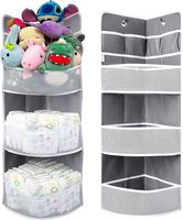 Étagère d'angle souple Organisateur suspendu sûr Rangement mural pliable et adapté aux enfants pour vêtements Jouets Animaux en peluche Couches