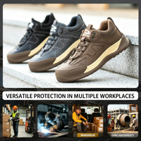 Bottes de sécurité en cuir, embout en acier, imperméables, anti-perforation, anti-écrasement, chaussures de randonnée, chaussures de travail en plein air