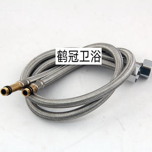 Tuyau de robinet tressé en acier inoxydable Crane Crown, tuyau d'arrivée flexible de 1/2 pouce pour connexion d'eau chaude et froide - Product Image 2