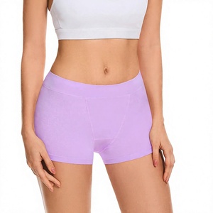 Culottes côtelées pour femmes, taille mi-haute, sans couture, respirantes, avec ceinture extensible, pour usage quotidien et menstruel - Product Image 2