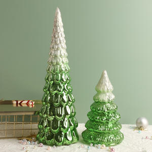 Décoration de Noël créative en verre, petit sapin de Noël lumineux, ornements de table décoratifs - Product Image 2