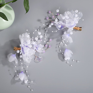 2025 Nouveau style de conception originale, coiffe Hanfu en fleurs de soie faites à la main, style ancien conte de fées, pour festival, performance et maquillage capillaire - Product Image 1