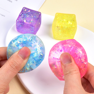 Balle anti-stress cube de glace colorée, jouet sensoriel souple, cube à presser pour garçons et filles - Product Image 1