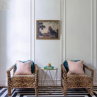 Fauteuil de designer italien d'inspiration rétro pour un canapé simple moderne et luxueux à imprimé léopard classique