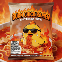 Nouilles Udon Cuites au Blé Dur, Faible en Sodium et en Matières Grasses, Saveur Poulet Épicé, Instantanées en Boîte/Gobelet/en Vrac