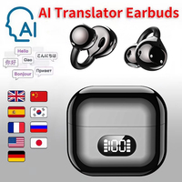 Nouveauté 2026 : Traducteurs Intelligents à Longue Autonomie avec Écran Numérique, Écouteurs sans Fil TWS BT à Clip d'Oreille, Traduction IA