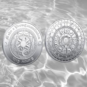 Moneta <span class=keywords><strong>Portafortuna</strong></span> Tarocchi Zodiaco Occidentale, Moneta Commemorativa Bicolore Eclissi Sole Luna, Talismano Stampato Colorato - Product Image 3