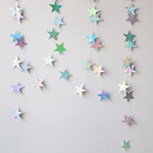 Guirlande scintillante multicolore de 4 mètres, étoiles brillantes en papier, décorations scintillantes pour petites étoiles - Product Image 6