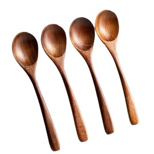 Cuillère à manger en bois de style japonais, petite, à long manche, pour Bibimbap, nouilles <span class=keywords><strong>Lamian</strong></span>, desserts, tendance sur Internet - Product Image 5