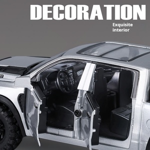 Modelo de Camioneta Ram de Aleación Fundida a Presión 1:32 con Puertas, Capó y Puerta Trasera Abribles, Luces, Sonido, Retroceso, Dirección y Amortiguadores para Niños - Product Image 5