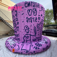 Tente Photo Gonflable Rose Personnalisée avec Motifs Graffiti, Cabine Gonflable Portable pour Événements, Publicité et Décoration