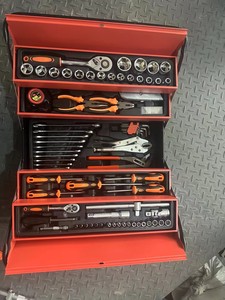 High Quality 85pcs Folding Hand Toolbox <b>Set</b> Auto Repair Household Car Repair Storage Foldable Multi-functional Tin Box SDGJX-85 - Product Image 5