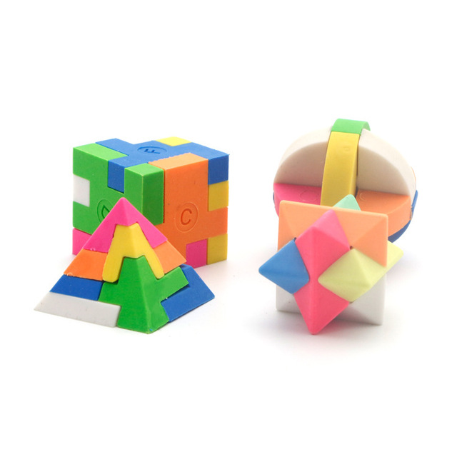 Puzzle Erasers Miniature Pencil Erasers Children Party Favors Classroom Student Prize Packs Brain Teasers School Supplies