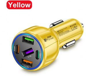 Cargador de Coche de Diseño Creativo de 75W con Doble Línea, Carga Rápida, Uno a Cinco, 3USB+2PD - Product Image 1