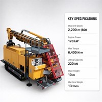 Foreuse hydraulique complète ZDCR-N18, machine de forage rotative diesel sur chenilles, profondeur 2200m, diamètre 60mm, pompe facile à utiliser