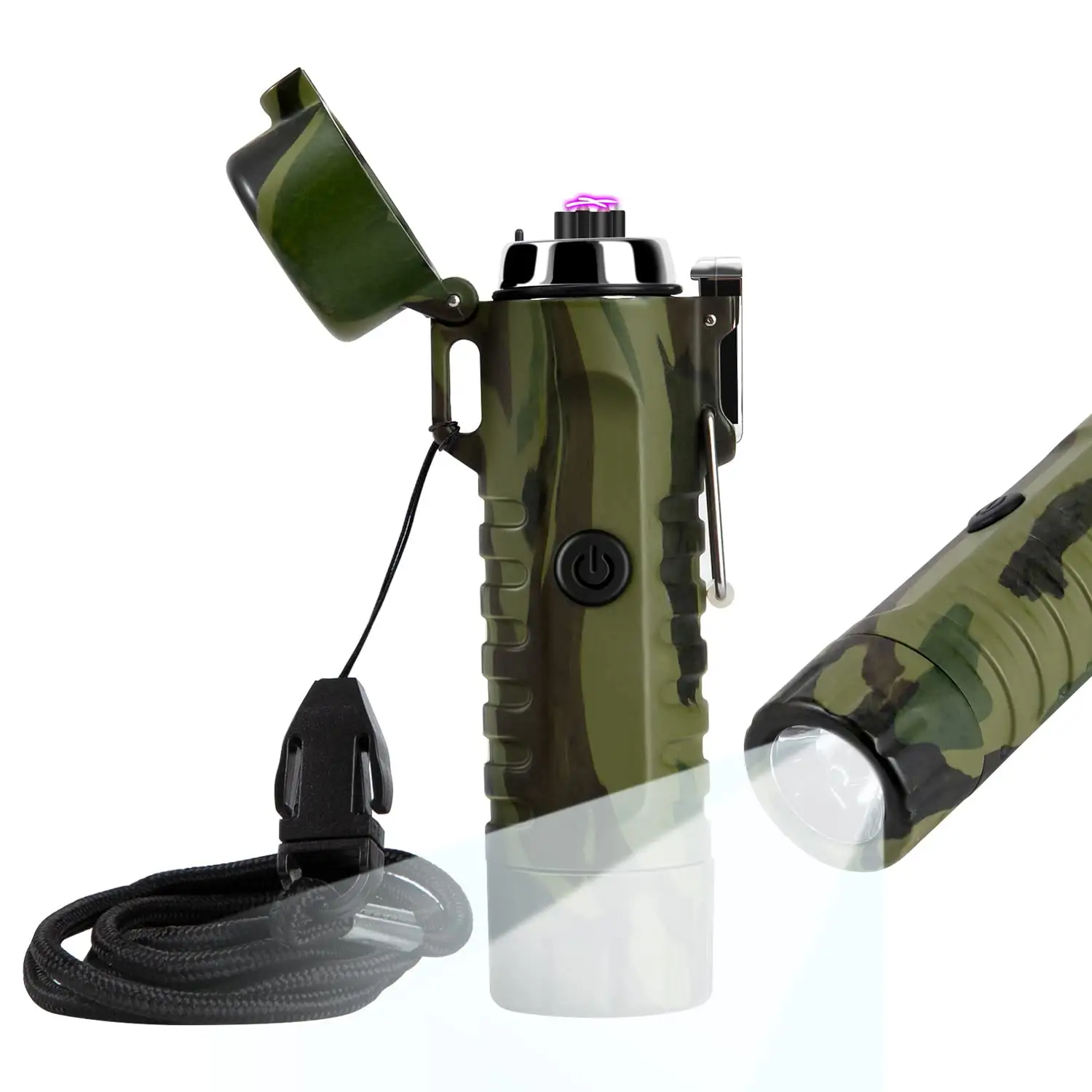 Windproof Waterproof Outdoor Lighter Dual Arc Electric USB Rechargeable Lighters for Adventure Survival Tactical Gear