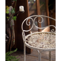 Chaise en fer blanc classique durable de style rétro européen de haute qualité, meubles vintage, chaise de jardin d'extérieur, chambre d'hôtel