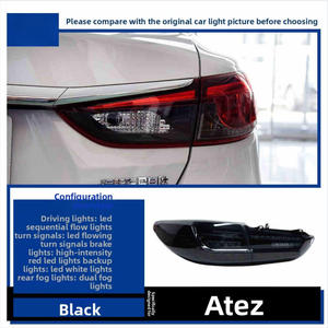 Gruppo Luci Posteriori LED Modificate per Mazda 6 Atenza 2013-2019, Stile Squame di Drago <span class=keywords><strong>Maserati</strong></span>, <span class=keywords><strong>Nero</strong></span> Fumé, Elegante e ad Alte Prestazioni - Product Image 3