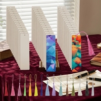 Marque-pages modernes vierges pour sublimation, en aluminium, personnalisables avec logo, pour transfert thermique, en gros, avec trou, pompons colorés, pour artisanat