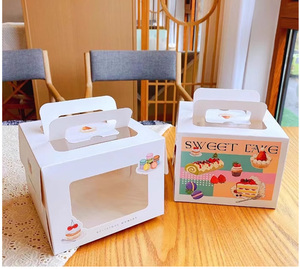 Tùy chỉnh in gấp giấy phân hủy sinh học Muffin hộp <span class=keywords><strong>cupcake</strong></span> Hộp quà tặng cho thực phẩm bánh bánh với cửa sổ rõ ràng - Product Image 5