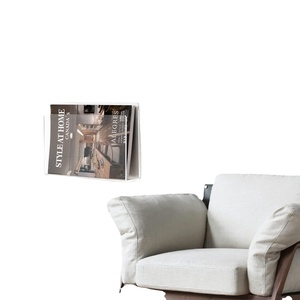 Hiện đại rõ ràng Acrylic kệ sách lưu trữ tập tin hiển thị đứng 2 pcs lucite giữ Tạp Chí Wall Mount Book Rack Organizer - Product Image 2
