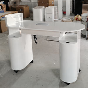 Kisen Venta caliente <span class=keywords><strong>de</strong></span> lujo moderno acrílico barato vidrio superior belleza spa blanco <span class=keywords><strong>uñas</strong></span> mesa con ventilador salón manicura equipo hecho en barbilla - Product Image 5
