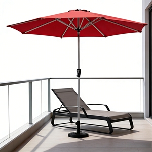 Parasol de terrasse commercial moderne pliable et étanche 2,7 m avec structure en fer robuste thermolaquée, manivelle et aérations anti-vent pour café - Product Image 4