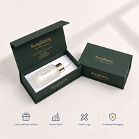 Boîte cadeau en papier texturé rigide magnétique pour flacons de sérum cosmétique et de soin de la peau avec insert en EVA pour l'emballage de produits de beauté et de soins personnels