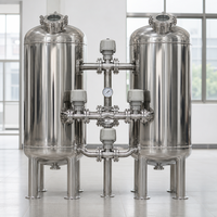 Réservoir de filtration industriel en acier au carbone, filtre à sable mécanique multimédia, cuve sous pression à rétrolavage automatique pour traitement des eaux usées 5000L/heure 1