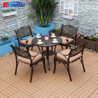Table de terrasse moderne en aluminium moulé pour salle à manger, hôtel, café, mobilier d'extérieur léger, bistro, balcon, petite table