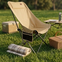 Chaise de camping pliable avec poche latérale, chaise pliable portable pour la plage, la pêche, le pique-nique