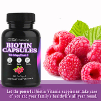 Capsules de biotine de qualité supérieure OEM - Complément vitaminique naturel pour des cheveux, une peau et des ongles sains - Produit pour la croissance des cheveux
