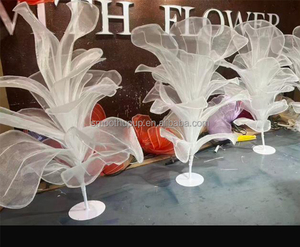 Fleurs artificielles géantes en organza, fabriquées à la main en usine, design é<span class=keywords><strong>l</strong></span>égant et simple pour la décoration de mariage - Product Image 6