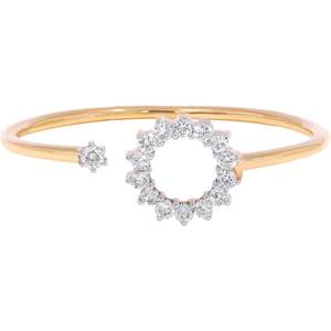 KEEVA JEWELS-Anillo abierto clásico para mujer, 0.20Ct, Diamante cultivado en laboratorio, chapado en oro amarillo, plata, tamaño 5, hecho en metal - Product Image 6