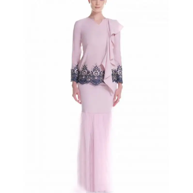 Новый дизайн 2019, одежда Baju Kurung Jilbab для женщин, арабское исламское платье, Юба мусульманская одежда