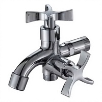 Robinet mural en alliage de zinc pour salle de bain, double sortie, douche bidirectionnelle pour machine à laver et bassin de lavage, design moderne