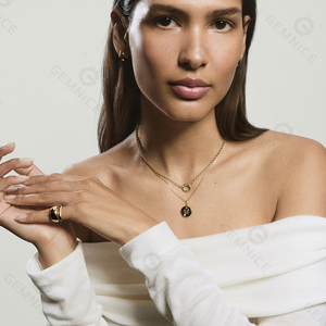 Collar con Colgante Cósmico Gemnel, Plata de Ley 925, Baño de Oro Vermeil, Amuleto Celestial, Joyería Astrológica - Product Image 3