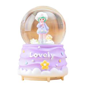 Caja de música con bola de cristal luminosa giratoria de <span class=keywords><strong>Cloud</strong></span> Sister para Instagram, bola de cristal creativa para la mesita de noche del dormitorio que crea ambiente. - Product Image 5