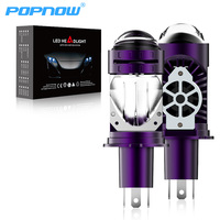 Faro Delantero Bi-Proyector, Lente de Mini Proyector Doble, Bombilla LED Bi-LED H4 de 12 V y 100 W, Faros Delanteros LED H4 para Automóvil
