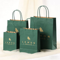 Eco-friendly Biodegradable Durable Handles Paper Bag Recyclable Flexographic Printed Kraft Shopping Paper Bag with Custom Logo