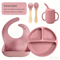 Ensemble de vaisselle pour bébé en silicone sans BPA, compatible lave-vaisselle, assiette pour enfants avec ventouse puissante