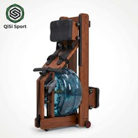 Rameur à eau en bois avec résistance réelle à l'eau, pliable, pour la maison, entraînement de 6 muscles, écran LCD