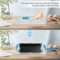 Prise de courant escamotable pour table de conférence avec 1 HDMI et 2 prises CA pour tables de conférence, bureaux et salles de réunion